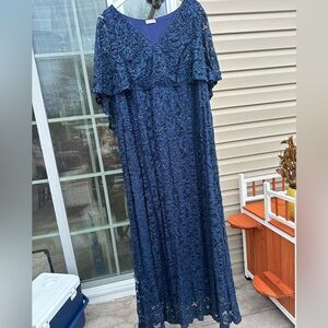 Kiyonna Navy Lace Maxi Dress